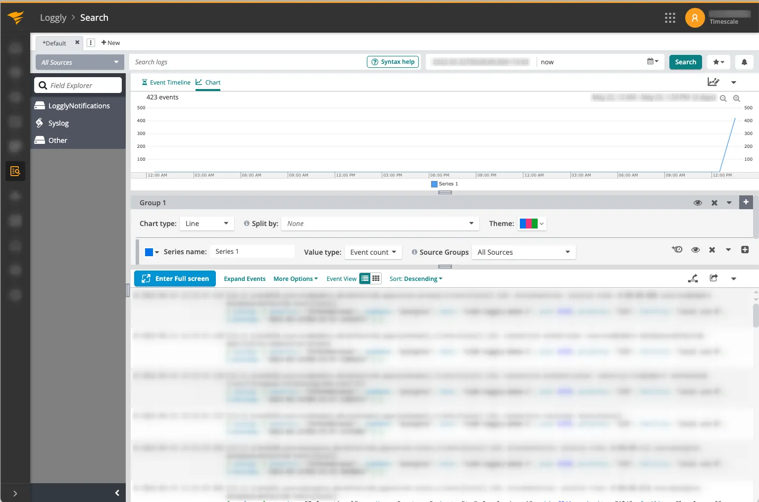 Viewing incoming MST logs in Loggly